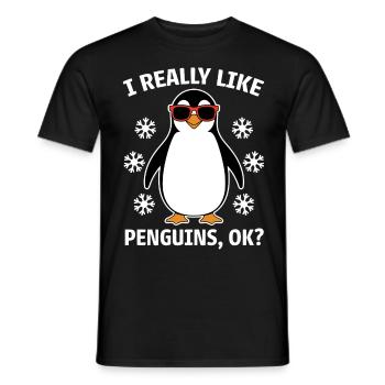 Pinguin Spruch Lustige Pinguine Geschenk - Männer T-Shirt - Schwarz - Vorne - AI Model Male 178 light (178cm)