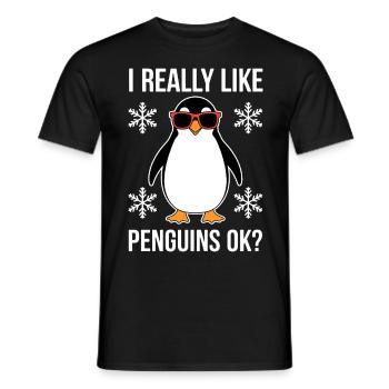Pinguin Spruch Lustige Pinguine Geschenk - Männer T-Shirt - Schwarz - Vorne - AI Model Male 178 light (178cm)