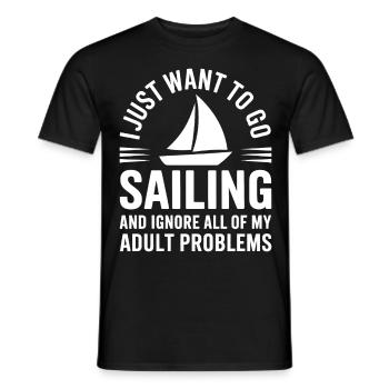 Sailing Saying Sailor Sailing Gift - Men's T-Shirt - black - Front - AI Model Male 178 light (178cm)