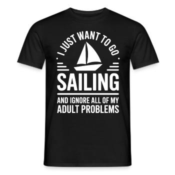 Sailing Saying Sailor Sailing Gift - Men's T-Shirt - black - Front - AI Model Male 178 light (178cm)