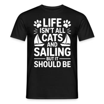 Sailing Saying Cats Sailor Cat Sailing Gift - Men's T-Shirt - black - Front - AI Model Male 178 light (178cm)