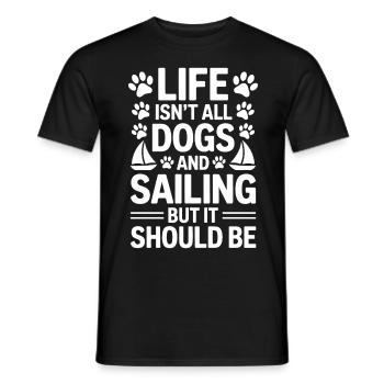 Sailing Saying Dog Sailor Dog Sailing Gift - Men's T-Shirt - black - Front - AI Model Male 178 light (178cm)