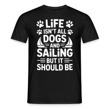 Sailing Saying Dog Sailor Dog Sailing Gift - Men's T-Shirt - black - Front - AI Model Male 178 light (178cm)