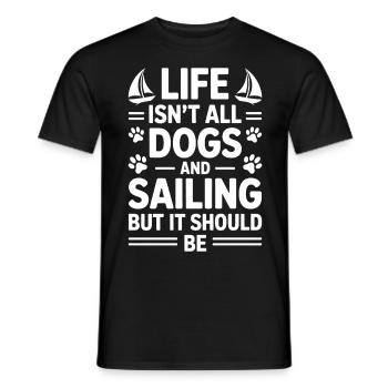 Sailing Saying Dog Sailor Dog Sailing Gift - Men's T-Shirt - black - Front - AI Model Male 178 light (178cm)