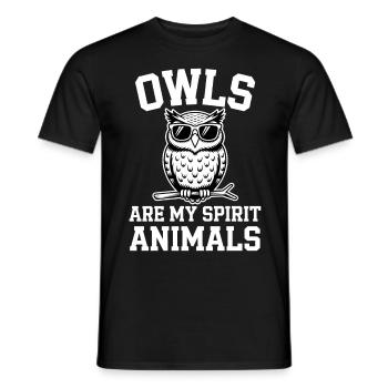 Eule Spruch Eulen Lustiges Eulen Geschenk - Männer T-Shirt - Schwarz - Vorne - AI Model Male 178 light (178cm)