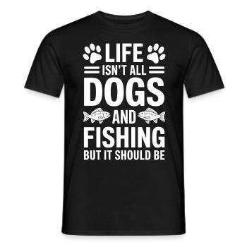 Fishing Saying Fishing Dogs Funny Angler Gift - Men's T-Shirt - black - Front - AI Model Male 178 light (178cm)