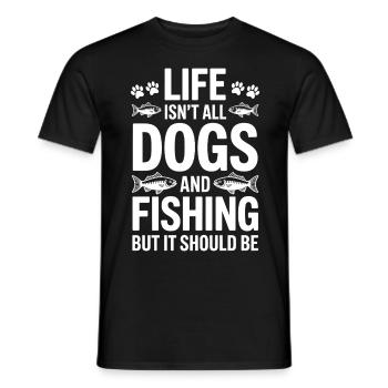 Fishing Saying Fishing Dogs Funny Angler Gift - Men's T-Shirt - black - Front - AI Model Male 178 light (178cm)
