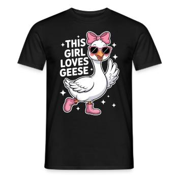 Gans Spruch Mädchen Gänse Lustiges Gans Geschenk - Männer T-Shirt - Schwarz - Vorne - AI Model Male 178 light (178cm)
