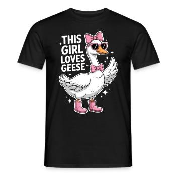 Gans Spruch Mädchen Gänse Lustiges Gans Geschenk - Männer T-Shirt - Schwarz - Vorne - AI Model Male 178 light (178cm)