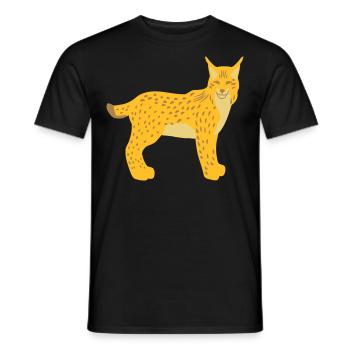 Lynx head front vector - Men's T-Shirt - black - Front - AI Model Male 178 light (178cm)