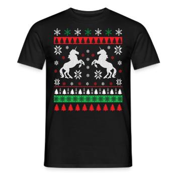 Einhorn - Ugly Christmas - T-shirt homme - noir - Devant - AI Model Male 178 light (178cm)
