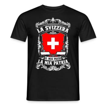 La Svizzera - Il mio paese - La mia patria - Men's T-Shirt - black - Front - AI Model Male 178 light (178cm)