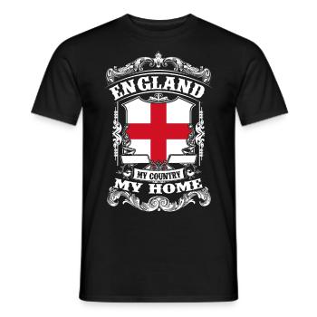 England - My country - My home - T-shirt homme - noir - Devant - AI Model Male 178 light (178cm)