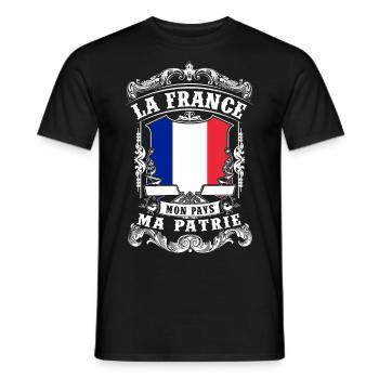 La France - Mon Pays - Ma Patrie - Men's T-Shirt - black - Front - AI Model Male 178 light (178cm)