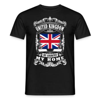 United Kingdom - My country - My home - T-shirt homme - noir - Devant - AI Model Male 178 light (178cm)
