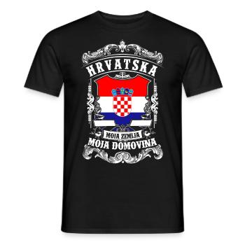 HRVATSKA - Croatia - Kroatien - Männer T-Shirt - Schwarz - Vorne - AI Model Male 178 light (178cm)