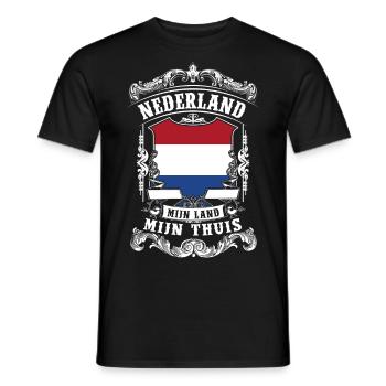 Nederland - Holland - T-shirt homme - noir - Devant - AI Model Male 178 light (178cm)