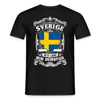 Sverige - Sweden - Schweden - T-shirt homme - noir - Devant - AI Model Male 178 light (178cm)