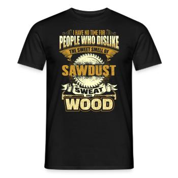 Charpentier - bois - sciure - soudage - fr - T-shirt homme - noir - Devant - AI Model Male 178 light (178cm)