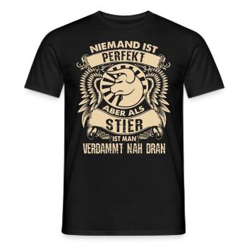 Taurus - zodiac sign is perfect - DE - Men's T-Shirt - black - Front - AI Model Male 178 light (178cm)