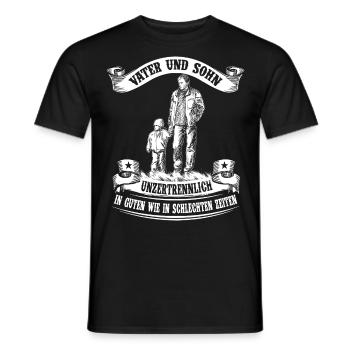 Father and son - inseparable - Men's T-Shirt - black - Front - AI Model Male 178 light (178cm)