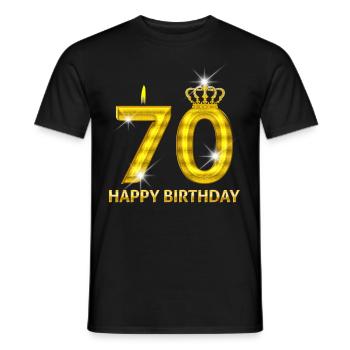 70 - happy birthday - birthday - number gold - Men's T-Shirt - black - Front - AI Model Male 178 light (178cm)