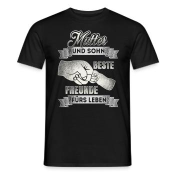 Mutter und Sohn - Beste Freunde - DE - Männer T-Shirt - Schwarz - Vorne - AI Model Male 178 light (178cm)