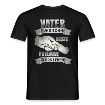 Père et fils - meilleures amies - DE - T-shirt homme - noir - Devant - AI Model Male 178 light (178cm)