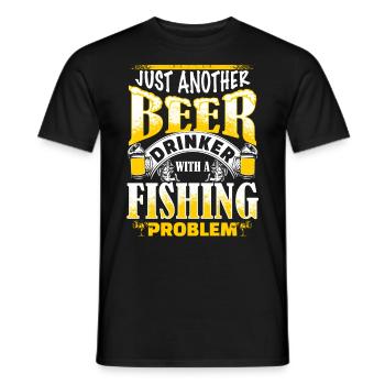 Beer Drinker - Fishing Problem - EN - Men's T-Shirt - black - Front - AI Model Male 178 light (178cm)