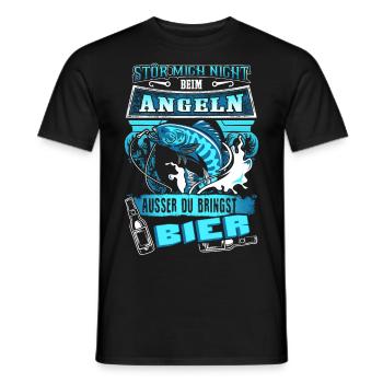 Not interrupting me fishing - beer - en - Men's T-Shirt - black - Front - AI Model Male 178 light (178cm)