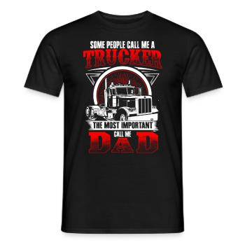 Trucker Dad - EN - T-shirt homme - noir - Devant - AI Model Male 178 light (178cm)