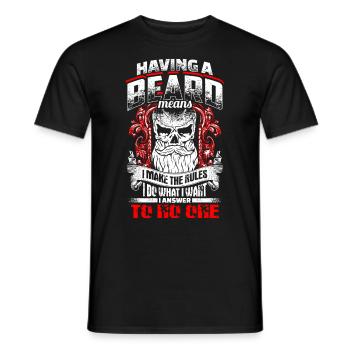 Having A Beard Means - EN - T-shirt homme - noir - Devant - AI Model Male 178 light (178cm)