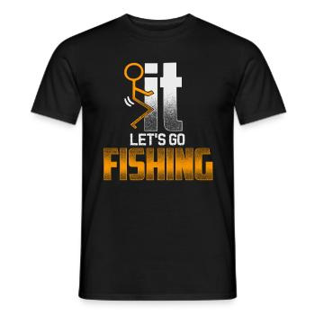 FIT Fishing - EN - Men's T-Shirt - black - Front - AI Model Male 178 light (178cm)