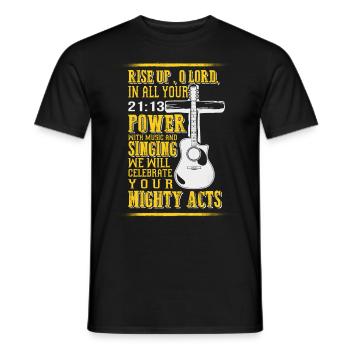 Praying Lord Guitar - EN - T-shirt homme - noir - Devant - AI Model Male 178 light (178cm)