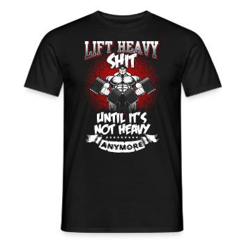 Until it is not heavy - Fitness - Workout - EN - Men's T-Shirt - black - Front - AI Model Male 178 light (178cm)