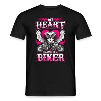 My Heart Belongs To A Biker - EN - Men's T-Shirt - black - Front - AI Model Male 178 light (178cm)