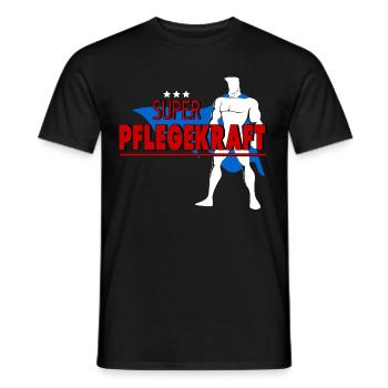 PFLEGEKRAFT - Männer T-Shirt - Schwarz - Vorne - AI Model Male 178 light (178cm)