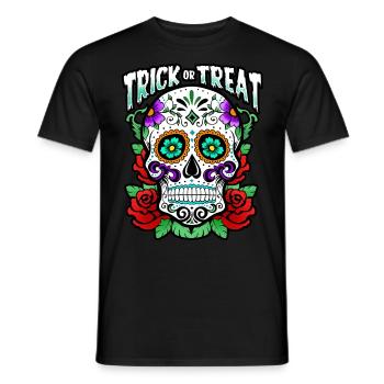 Trick Or Treat - Skull - Halloween - T-shirt homme - noir - Devant - AI Model Male 178 light (178cm)