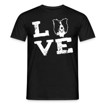 LOVE - Border Collie - T-shirt homme - noir - Devant - AI Model Male 178 light (178cm)