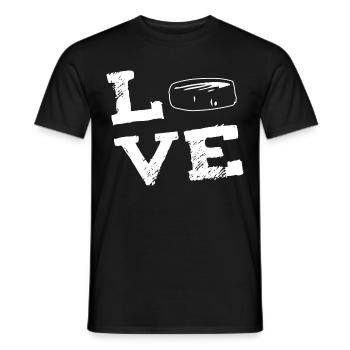 LOVE - hockey ice hockey - Men's T-Shirt - black - Front - AI Model Male 178 light (178cm)