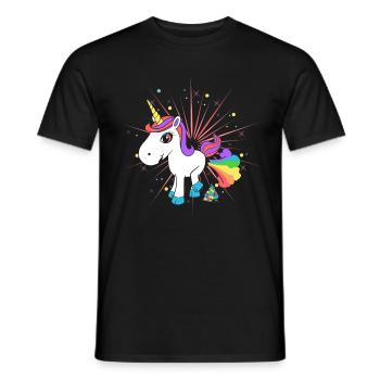Pupsendes Einhorn - Männer T-Shirt - Schwarz - Vorne - AI Model Male 178 light (178cm)