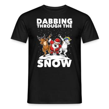 Dabbing Santa Dabbing Einhorn Weihnachten Geschenk - Men's T-Shirt - black - Front - AI Model Male 178 light (178cm)