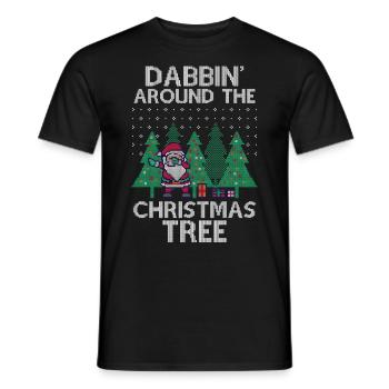 Dabbing Santa Dab Ugly Christmas Sweater - Männer T-Shirt - Schwarz - Vorne - AI Model Male 178 light (178cm)