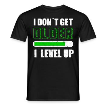 I DON´T GET OLDER I LEVEL UP - Men's T-Shirt - black - Front - AI Model Male 178 light (178cm)
