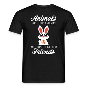 Süßer Hase Vegan Vegetarier Tiere World Vegan Day - Männer T-Shirt - Schwarz - Vorne - AI Model Male 178 light (178cm)