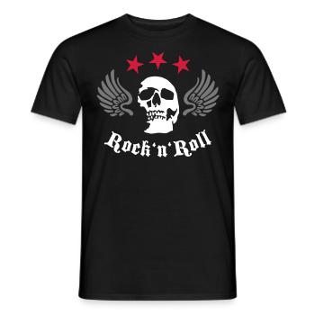 wingskull_092001_b_3c - Men's T-Shirt - black - Front - AI Model Male 178 light (178cm)