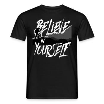 Bergsteigen Bergsteiger Klettern Wandern Geschenk - Männer T-Shirt - Schwarz - Vorne - AI Model Male 178 light (178cm)