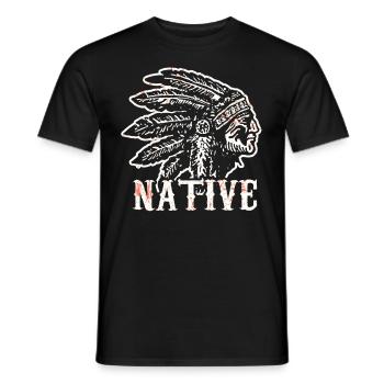 Native American Native History USA - Men's T-Shirt - black - Front - AI Model Male 178 light (178cm)