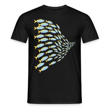 Banc de poissons - T-shirt homme - noir - Devant - AI Model Male 178 light (178cm)