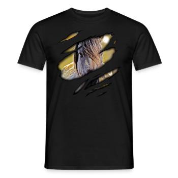 Duelmener wild horse in me - Men's T-Shirt - black - Front - AI Model Male 178 light (178cm)